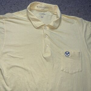 B Draddy Polo Shirt Mens Medium Yellow Pima Cotton Tennis Stretch